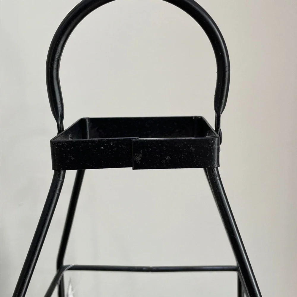 Black Lantern With Wooden Base